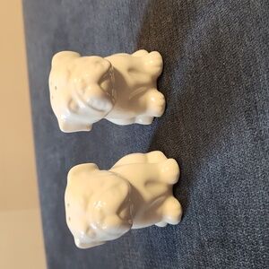 Bulldog Salt & Pepper White Porcelain Shaker